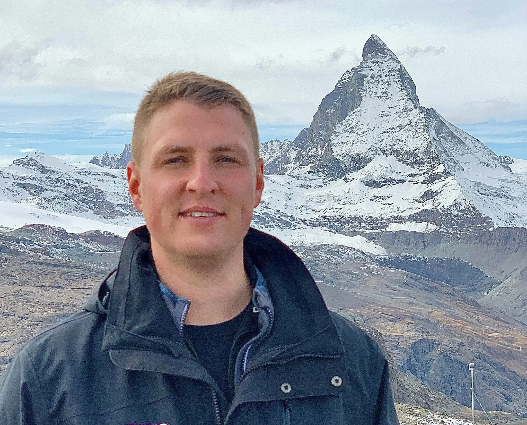 Samuel Runggaldier in front of the Matterhorn