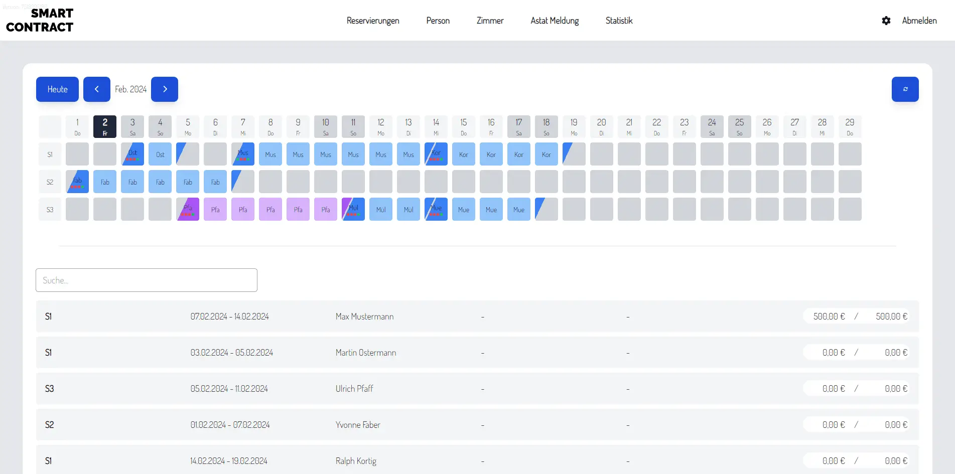MyHotelManager hotel management software screenshot
